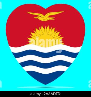 Kiribati Flag In Heart Shape Vector illustration Eps 10. Stock Vector