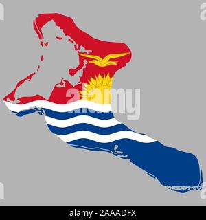 Map Kiribati Flag Vector illustration Eps 10. Stock Vector