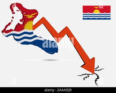 Kiribati economic crisis concept Vector illustration eps 10. Stock Vector