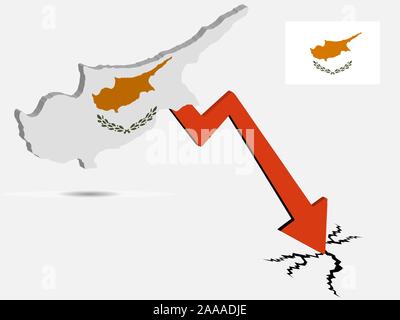 Cyprus economic crisis concept Vector illustration eps 10. Stock Vector