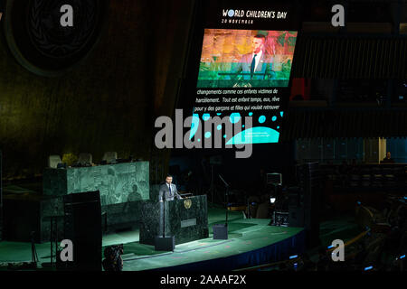 New York, United States. 20th Nov, 2019. UNICEF Goodwill Ambassador David Beckham speaks at high-level meetinng on 13th anniversary of adoption of Convention on Rights of the Child at UN Headquarters (Photo by Lev Radin/Pacific Press) Credit: Pacific Press Agency/Alamy Live News Stock Photo