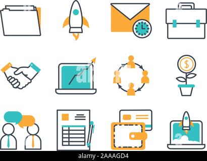bundle of commerce online set icons Stock Vector