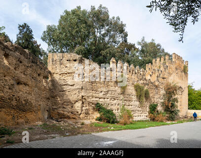 Fez, Morocco. November 9, 2019.  A view of the ancient city walls in the city center Stock Photo