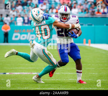 Miami Dolphins defensive back Nik Needham (40) lines up for the