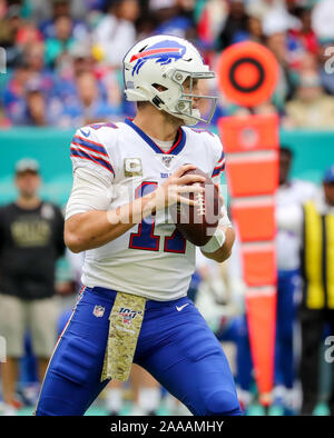 Miami Gardens, Florida, USA. 17th Nov, 2019. Miami Dolphins running back  De'Lance Turner (34) walks off the field at the end of an NFL football game  against the Buffalo Bills at the