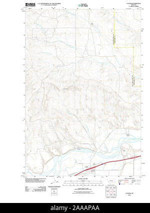 USGS TOPO Map Montana MT Custer 20110603 TM Restoration Stock Photo