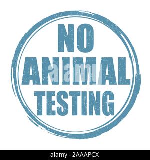 No animal testing sign or stamp on white background, vector illustration Stock Vector