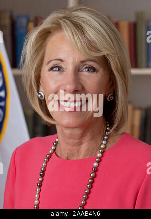 Betsy DeVos, U.S. Secretary of Education, United States Department of Education Stock Photo