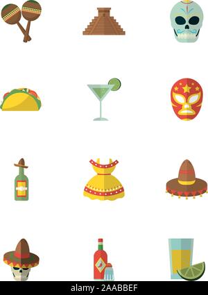 Isolated mexican icon set vector design Stock Vector