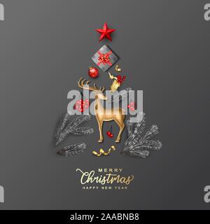 Christmas and New Year card Stock Vector