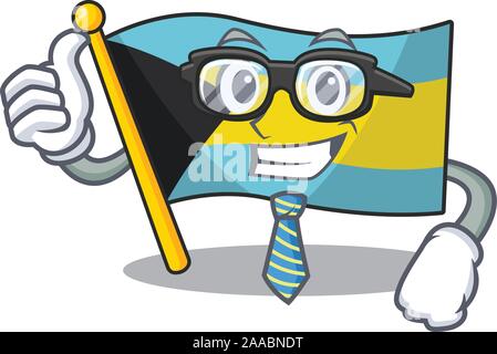 Cartoon flag bahamas isolated in happy businessman Stock Vector