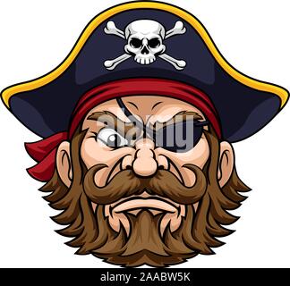 Pirate Captain Cartoon Character Mascot Stock Vector