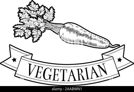 Carrot Food Vegetarian Sign Stock Vector