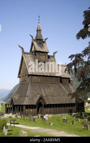 Stave church, Hopperstad near Vik, Sognefjord, Sogn og Fjordane, Norway Stock Photo