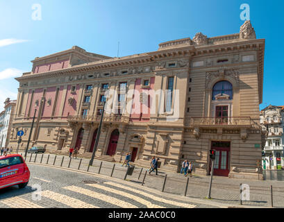 Teatro Nacinal Sao Joao, (São João National Theater) Praca da Batalha, Porto Portugal Stock Photo