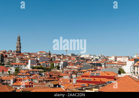 Elevated city view of Porto, Portugal. Looking north from Cathedral Hill Stock Photo