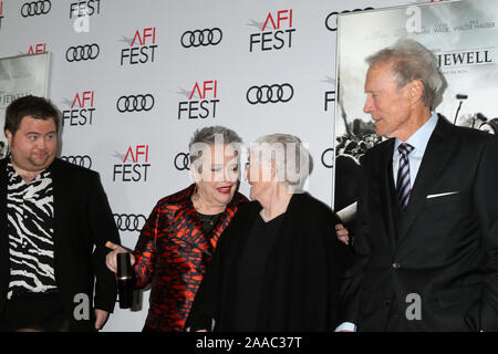 November 20, 2019, Los Angeles, CA, USA: LOS ANGELES - NOV 20:  Paul Walter Hauser, Kathy Bates, Bobi Jewell, Clint Eastwood at the AFI Gala - Richard Jewell Premiere at TCL Chinese Theater IMAX on November 20, 2019 in Los Angeles, CA (Credit Image: © Kay Blake/ZUMA Wire) Stock Photo