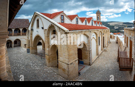 Timios Stavros Monastery, Omodos, Cyprus : Chapel in center of Monastery Stock Photo