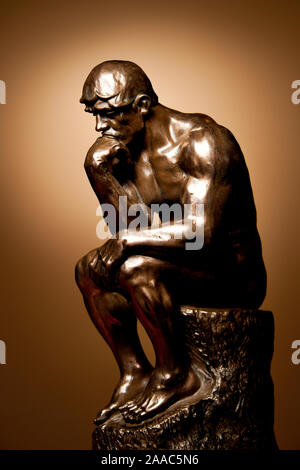 Rodin's The Thinker - Replica Bronze Statue Stock Photo