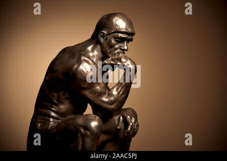 Rodin's The Thinker - Replica Bronze Statue Stock Photo