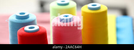 Threads for sewing on coils Stock Photo