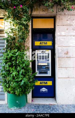 ATM automated teller cash machine on Borgo Pio Street, Saint Peter district. Rome, Italy, Europe, EU
