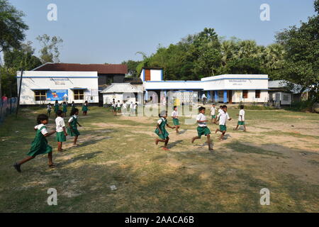 Birsingha Vidyasagar Primary School. Birsingha village (birthplace of Ishwar Chandra Vidyasagar), West Midnapore, West Bengal. India. Stock Photo