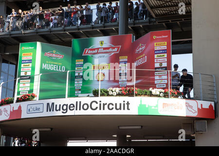 Mugello, Italy - October 27, 2019: An overview of the Mugello circuit during Ferrari Challenge World Finals Stock Photo