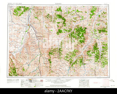 Usgs Topo Map Montana Mt Hardin 268753 1954 250000 Restoration 2aacfky 