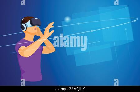 Virtual Augmented Reality Stock Vector