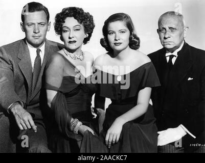 WILLIAM HOLDEN as Joe Gillis GLORIA SWANSON as Norma Desmond NANCY OLSON as Betty Schaeffer and ERICH von STROHEIM as Max Von Mayerling in SUNSET BOULEVARD 1950 director BILLY WILDER writers CHARLES BRACKETT BILLY WILDER and D. M. MARSHMAN Jr Costume design EDITH HEAD Paramount Pictures Stock Photo