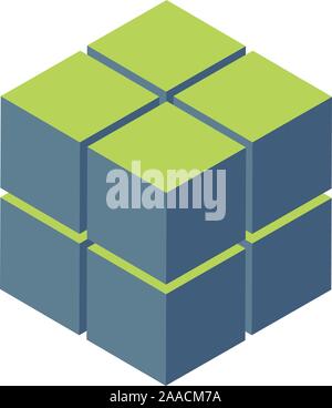 8 cubes or blocks isometric logo design. Stock Vector illustration isolated on white background. Stock Vector