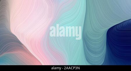 elegant curvy swirl waves background illustration with dark gray, cadet blue and midnight blue color. Stock Photo