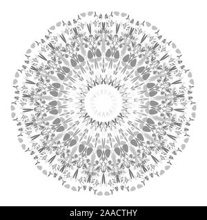 Monochrome floral mandala - abstract circular vector graphic design Stock Vector