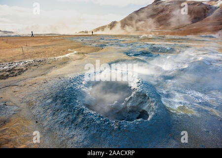 Fumarole field in Namafjall geothermal zone Iceland. Famous tourist attraction. Beauty world Stock Photo