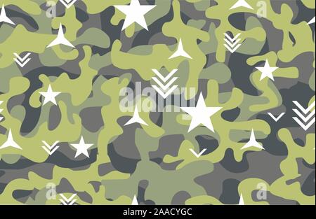 Camouflage seamless pattern, military uniform print for fabric, army,soldier texture background. - Vector Stock Vector
