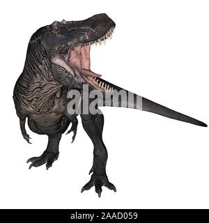 tyrannosaurus rex is running on ice age, 3d illustration Stock Photo - Alamy