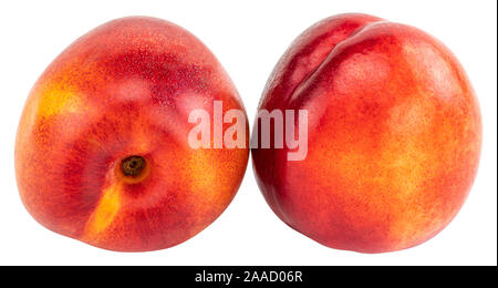 Nectarine fruit isolated on white background.Clipping Path. Stock Photo