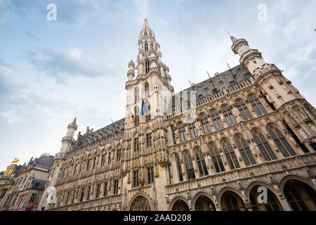 Town hall on the Grand place, Brussels, Belgium Stock Photo