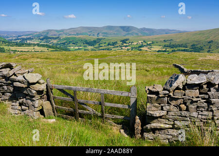 The view over Dentdale from Occupation Road in the Yorkshire Dales National Park with Howgill Fells beyond, Cumbria, England.