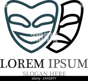 Theater mask logo and symbol vector Stock Vector