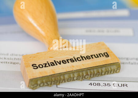 Stempel mit Aufschrift Sozialversicherung Stock Photo