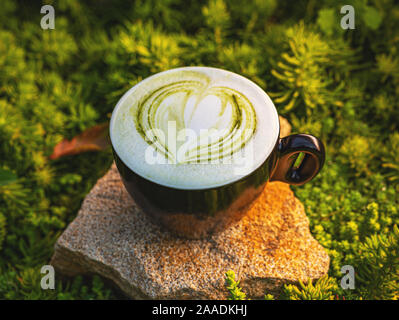 https://l450v.alamy.com/450v/2aadkhj/matcha-green-tea-latte-in-a-black-cup-2aadkhj.jpg