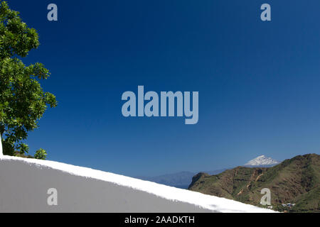 Spanien,La Gomera, Blick von LaGomera zum Teide auf Teneriffa Stock Photo