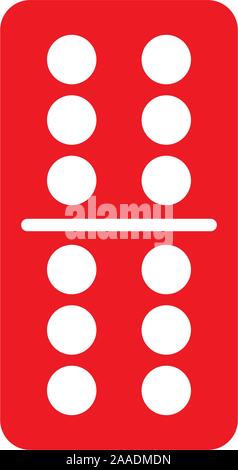 red dominoes vector symbol template Stock Vector