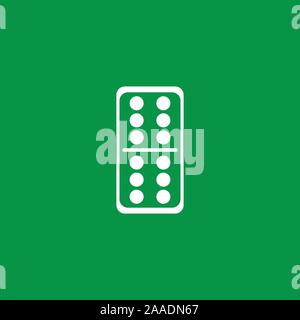 white dominoes card in green baground vector symbol Stock Vector
