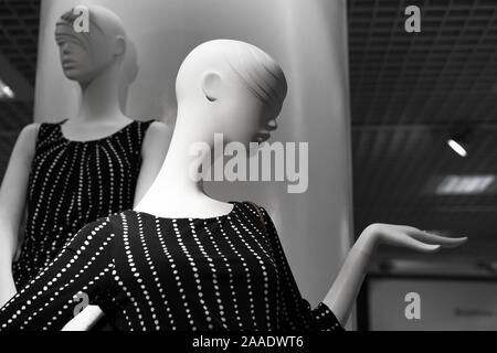 Stylish glamor female mannequin dressed in black dress Stock Photo