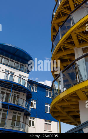 Modern partments overlooking the sea and estuary, Exmouth, Devon, England, UK Stock Photo