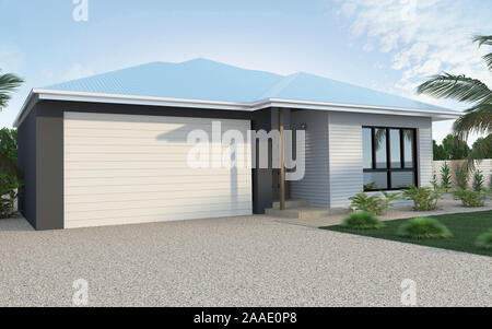 exterior 3d visualisation of the house Stock Photo