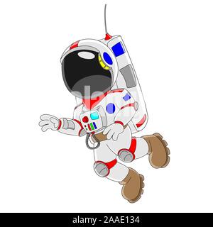 Cartoon astronaut flying. Stock Vector